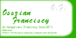 osszian franciscy business card